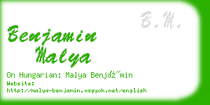 benjamin malya business card